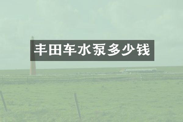 丰田车水泵多少钱