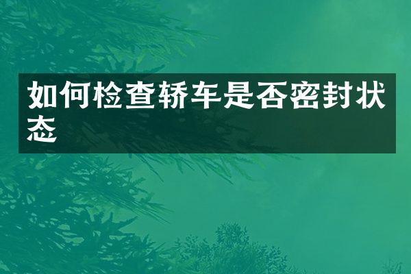 如何检查轿车是否密封状态