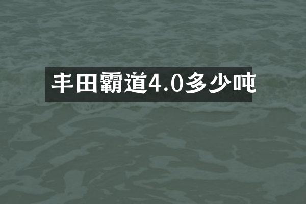丰田霸道4.0多少吨