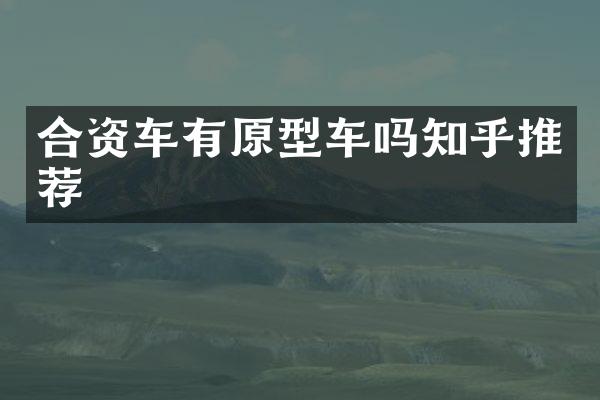 合资车有原型车吗知乎推荐