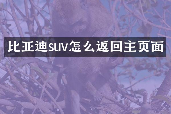 比亚迪suv怎么返回主页面