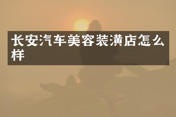 长安汽车美容装潢店怎么样