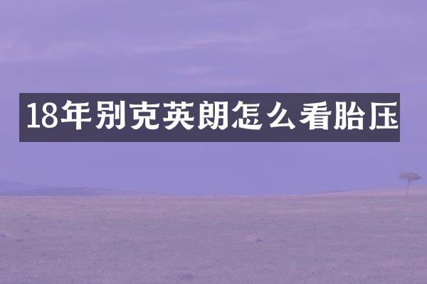18年别克英朗怎么看胎压