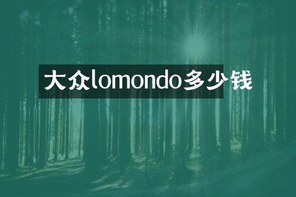大众lomondo多少钱