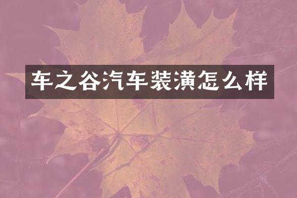 车之谷汽车装潢怎么样