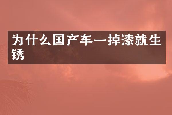 为什么国产车一掉漆就生锈