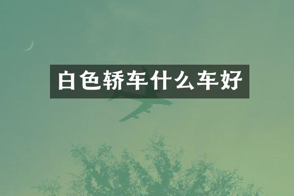 白色轿车什么车好