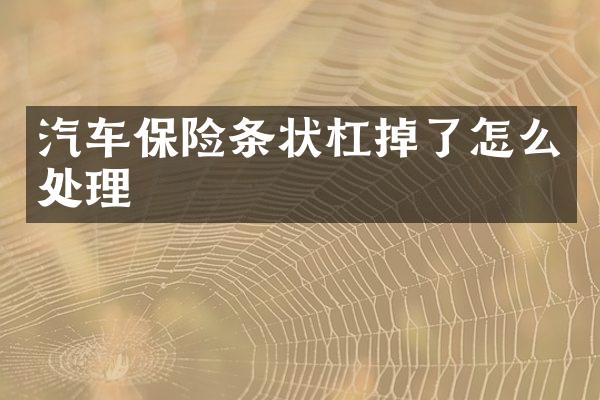 汽车保险条状杠掉了怎么处理