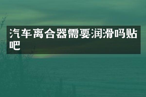 汽车离合器需要润滑吗贴吧