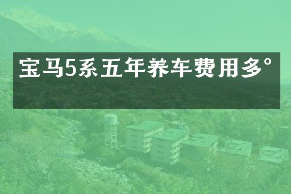 宝马5系五年养车费用多少