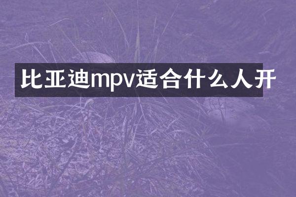 比亚迪mpv适合什么人开