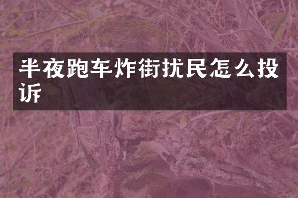 半夜跑车炸街扰民怎么投诉