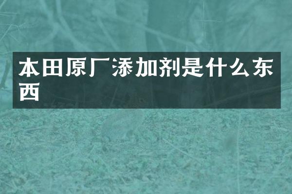 本田原厂添加剂是什么东西