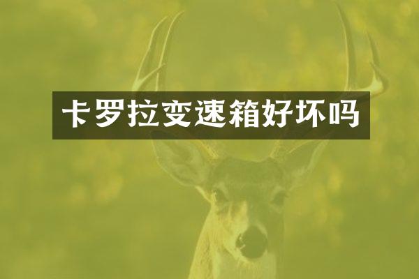 卡罗拉变速箱好坏吗