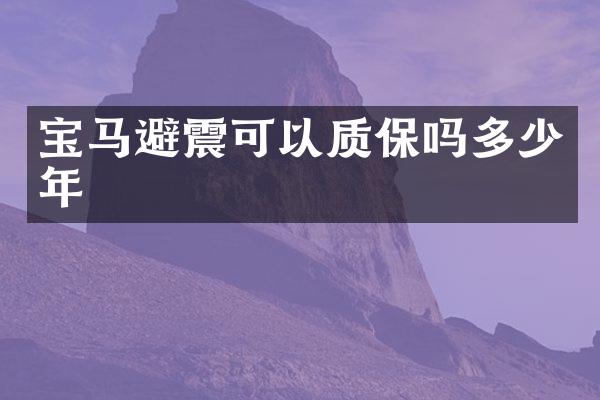 宝马避震可以质保吗多少年
