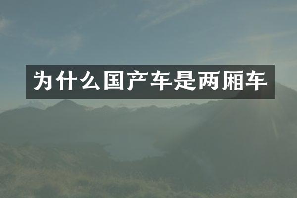 为什么国产车是两厢车