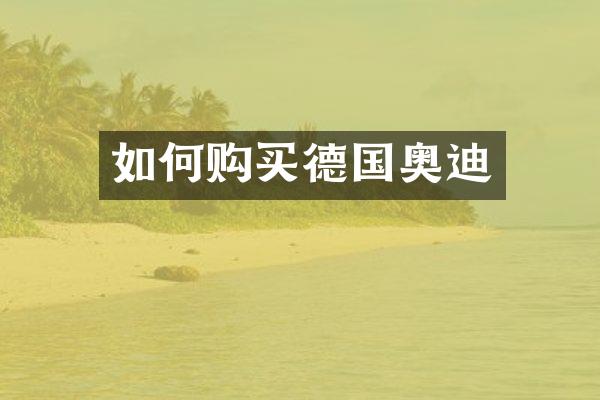 如何购买德国奥迪