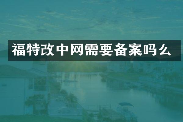 福特改中网需要备案吗么