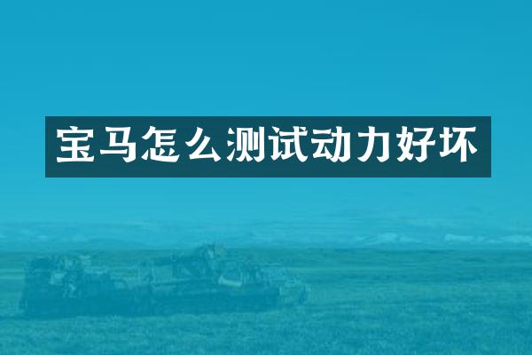 宝马怎么测试动力好坏