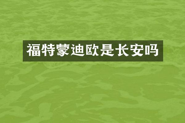 福特蒙迪欧是长安吗