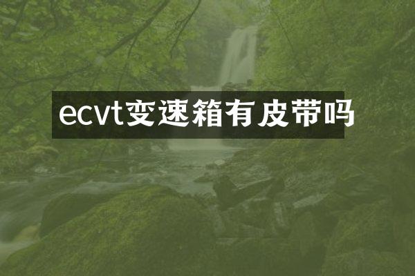ecvt变速箱有皮带吗