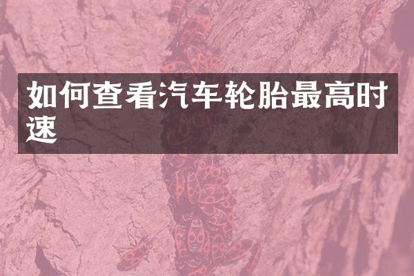 如何查看汽车轮胎最高时速