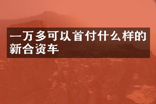 一万多可以首付什么样的新合资车