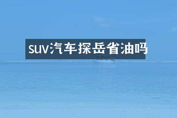 suv汽车探岳省油吗