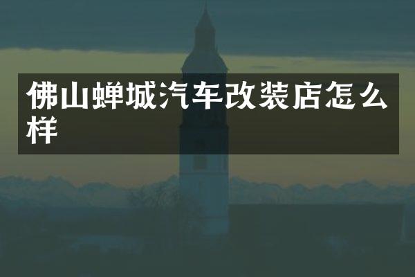 佛山蝉城汽车改装店怎么样