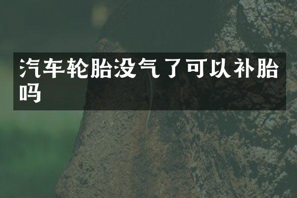 汽车轮胎没气了可以补胎吗