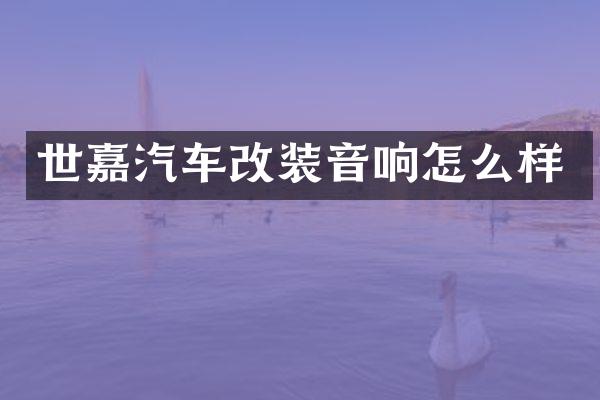 世嘉汽车改装音响怎么样