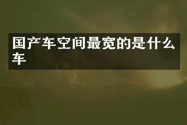 国产车空间最宽的是什么车