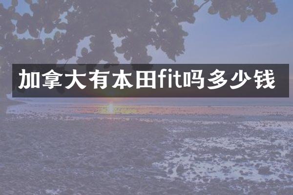 加拿大有本田fit吗多少钱