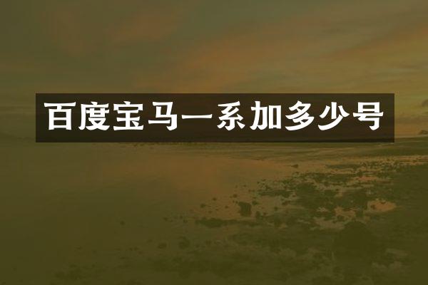 百度宝马一系加多少号
