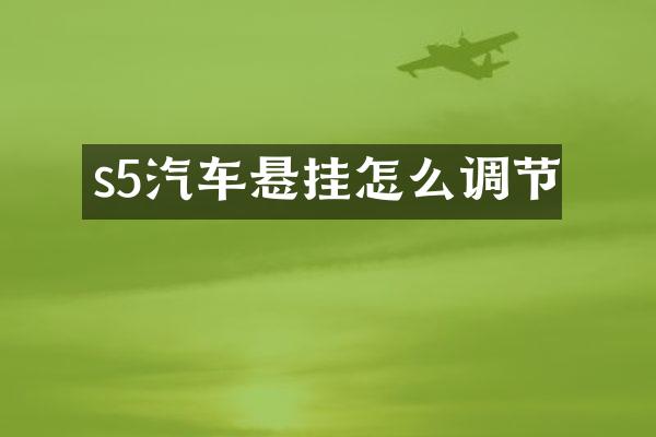 s5汽车悬挂怎么调节