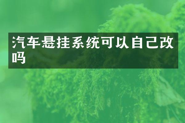 汽车悬挂系统可以自己改吗