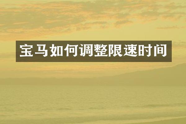 宝马如何调整限速时间