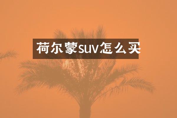 荷尔蒙suv怎么买