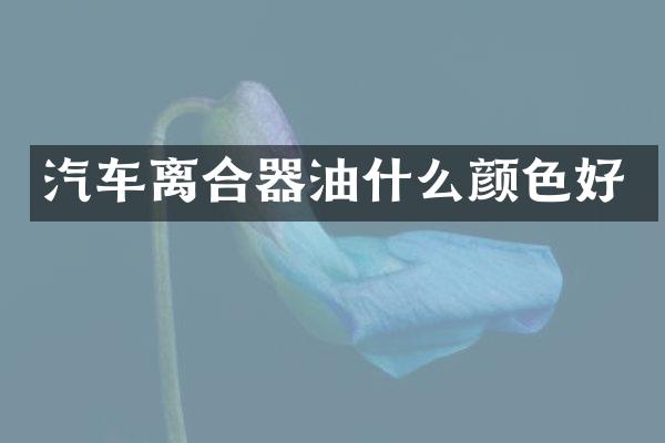 汽车离合器油什么颜色好