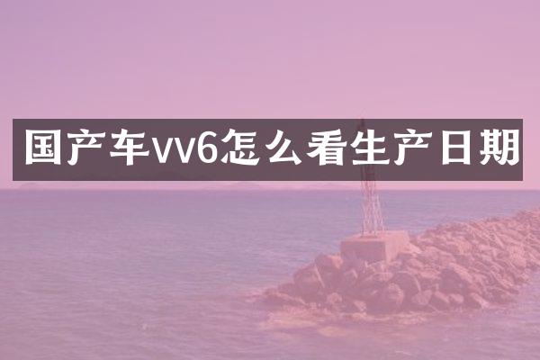 国产车vv6怎么看生产日期