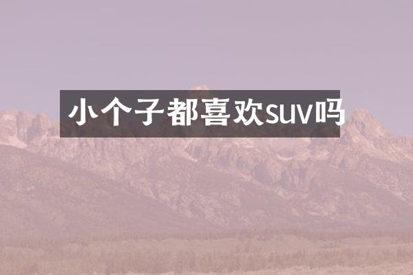 小个子都喜欢suv吗
