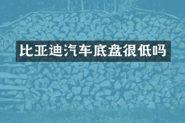 比亚迪汽车底盘很低吗