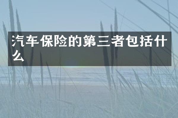 汽车保险的第三者包括什么