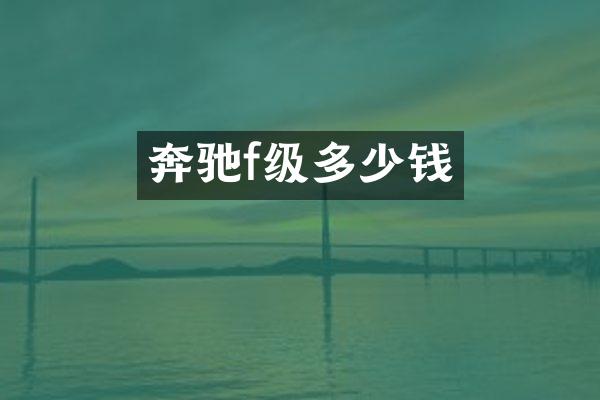 奔驰f级多少钱