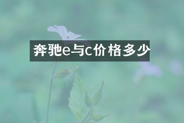 奔驰e与c价格多少