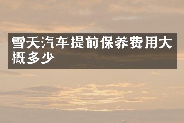 雪天汽车提前保养费用大概多少