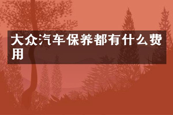 大众汽车保养都有什么费用