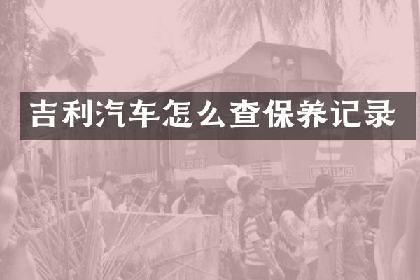 吉利汽车怎么查保养记录