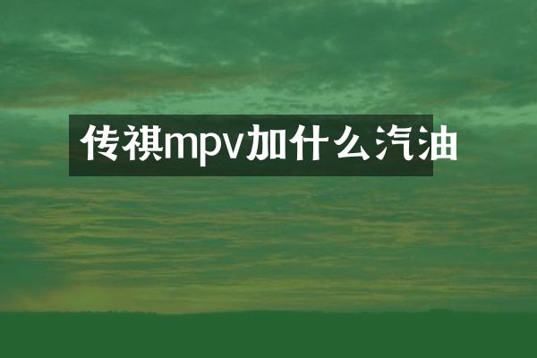 传祺mpv加什么汽油