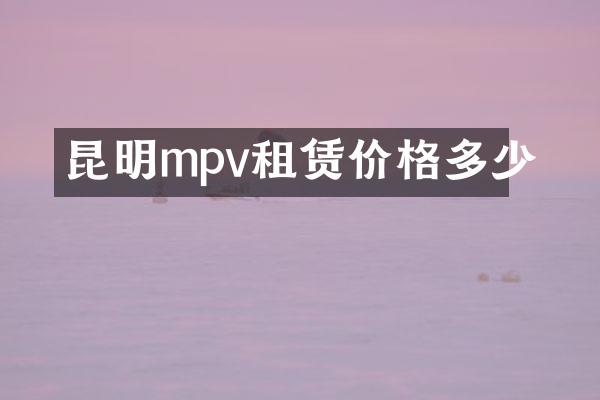 昆明mpv租赁价格多少